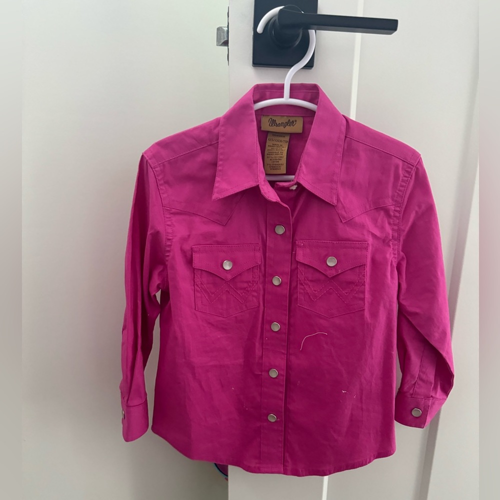 Wrangler Kids Hot Pink Western Button-Up Shirt
